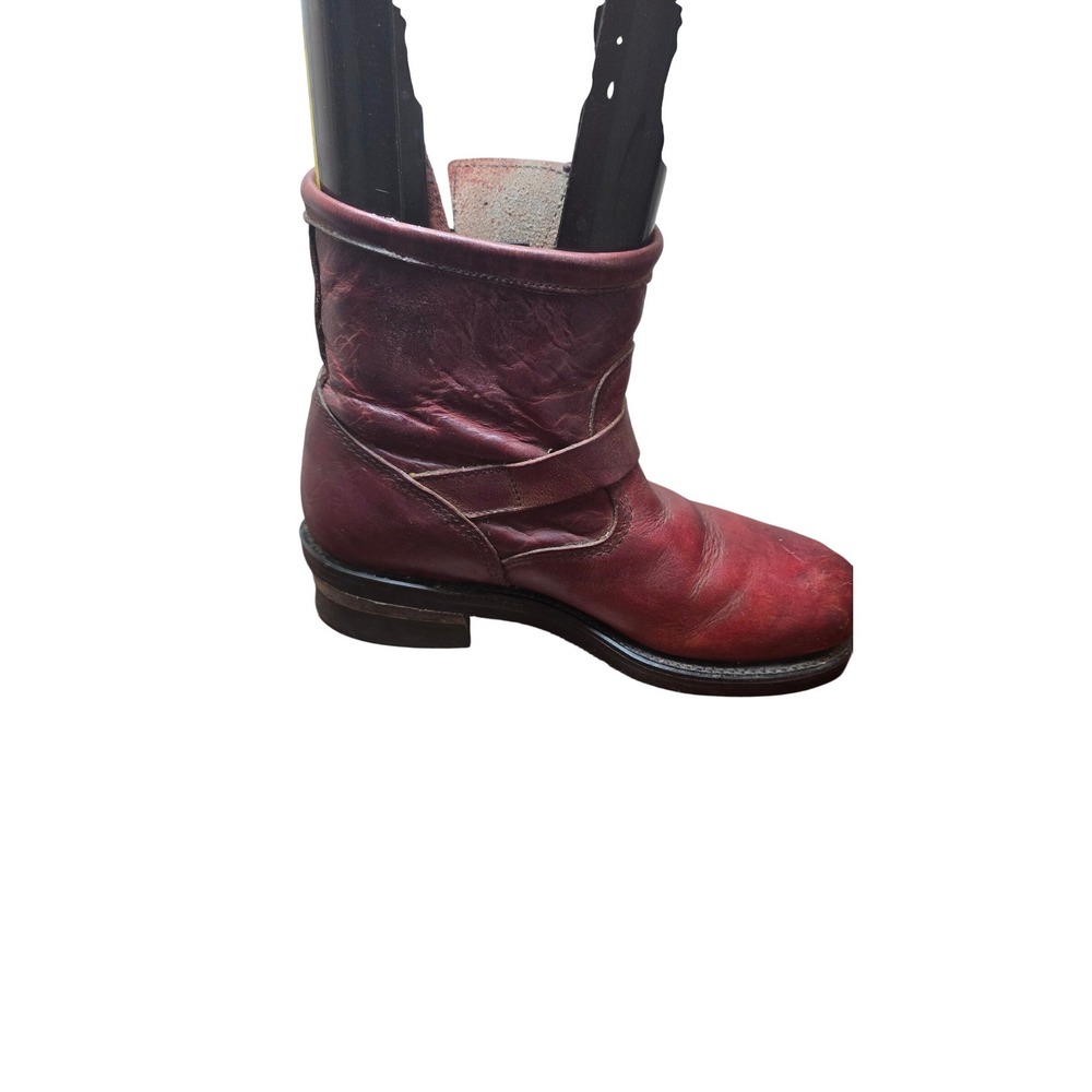Chippewa Engineer‎ Boots Women's 7 M Red Leather Vibram Sole Mid Calf Buckle